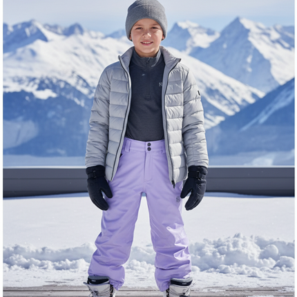 Pantalon De Ski Violet Enfant Imperméable Thermique Hiver - Polyester
