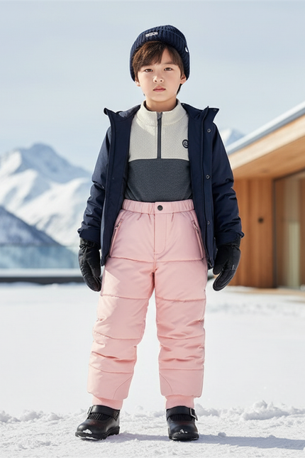 Pantalon De Ski Rose Matelassé Enfant Rembourré Hiver - Polyester