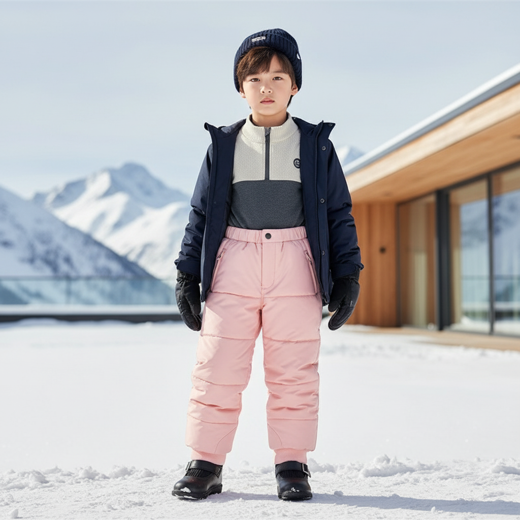 Pantalon De Ski Rose Matelassé Enfant Rembourré Hiver - Polyester