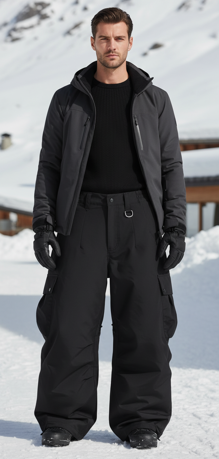 Pantalon De Ski Freeride - Noir Polyester