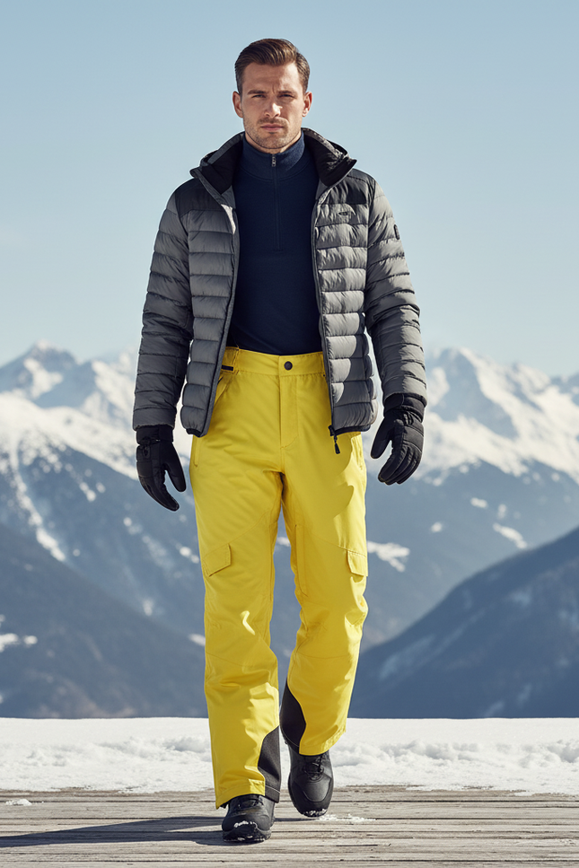 Pantalon De Ski Jaune Cargo Imperméable Homme - Polyester