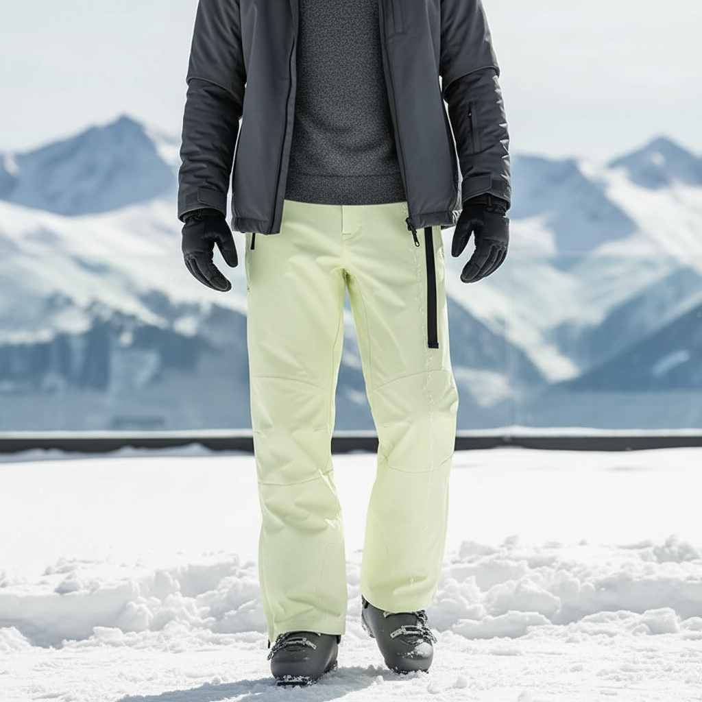 Pantalon De Ski Jaune Clair Imperméable Ample Unisexe - Polyester