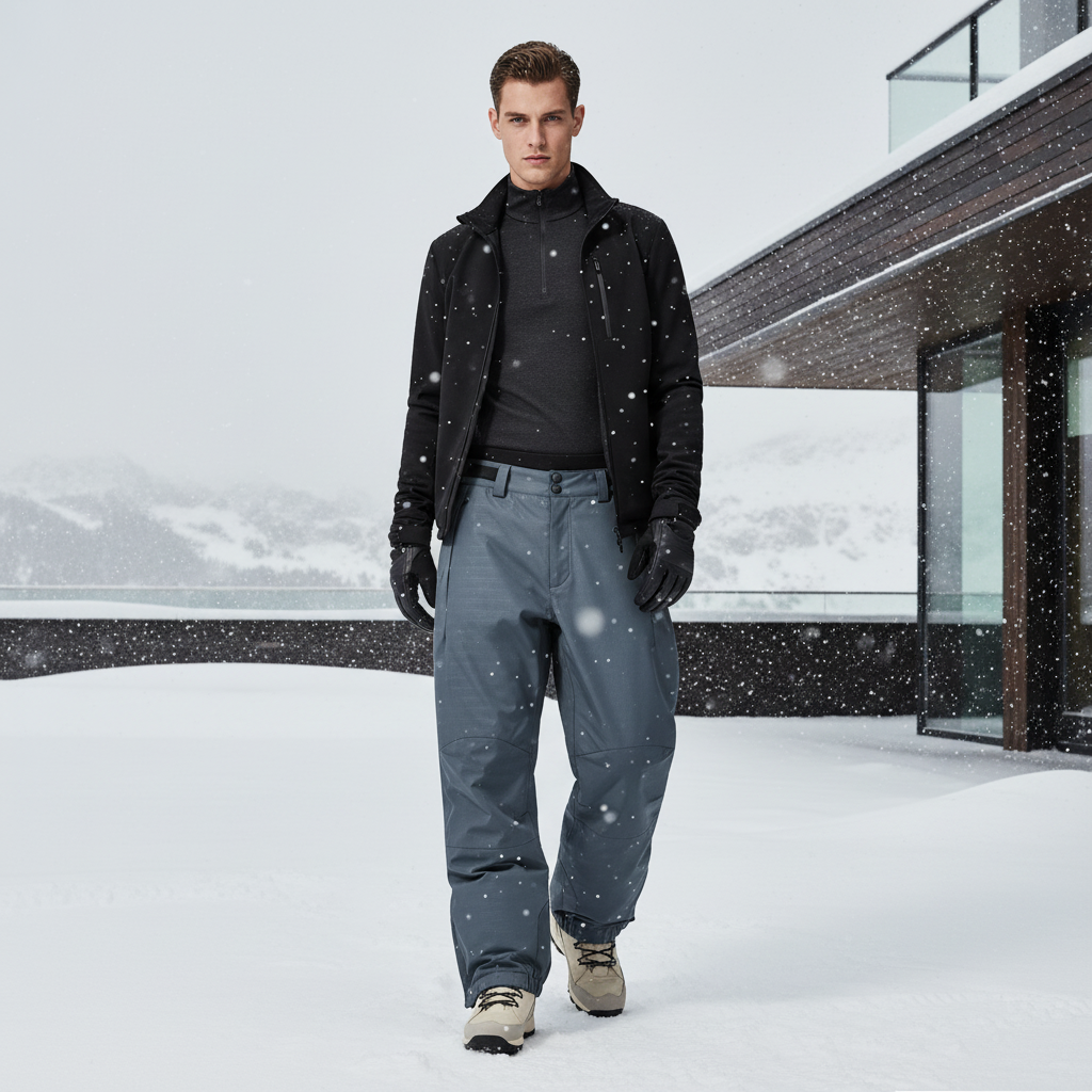 Pantalon De Ski Gris Ample Imperméable Hiver Homme - Polyester