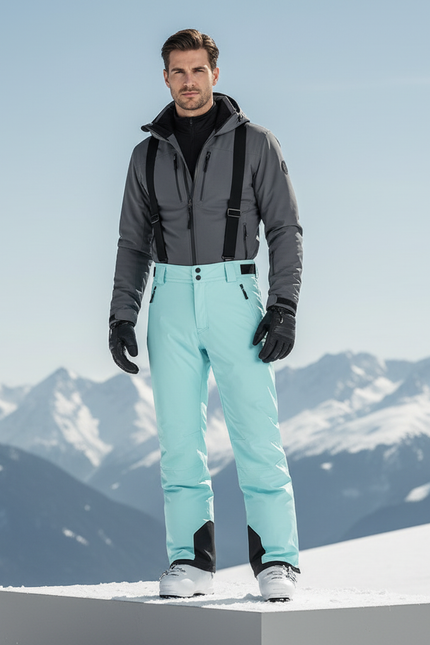 Pantalon De Ski Bleu Turquoise Homme - Polyester