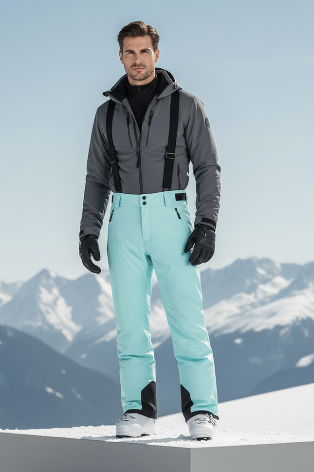 Pantalon De Ski Bleu Turquoise Homme - Polyester