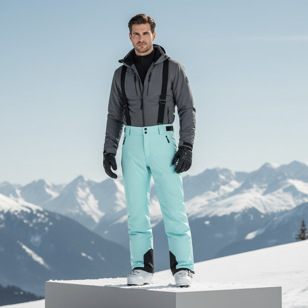 Pantalon De Ski Bleu Turquoise Homme - Polyester