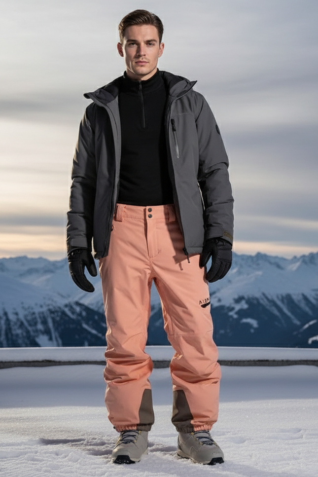 Pantalon De Ski Pêche Ample Imperméable Homme Hiver - Orange Polyester