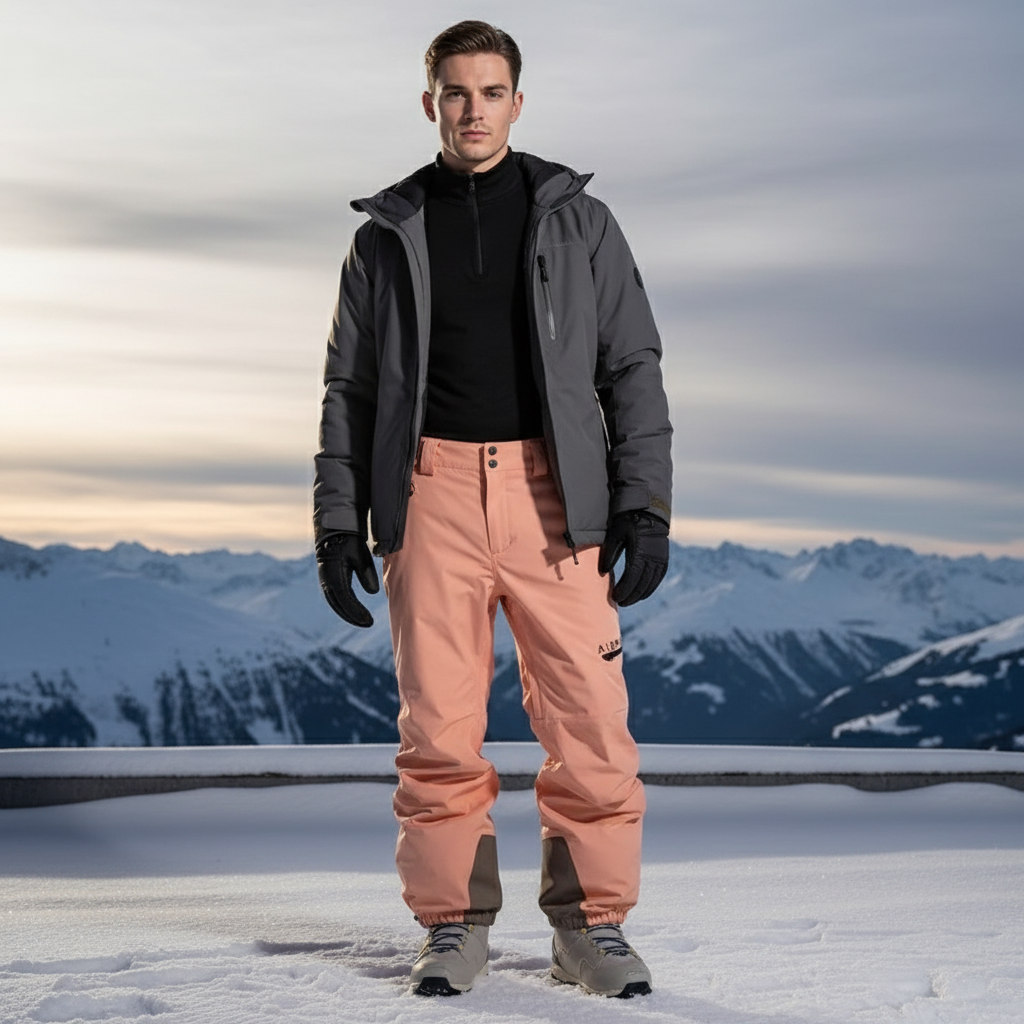 Pantalon De Ski Pêche Ample Imperméable Homme Hiver - Orange Polyester