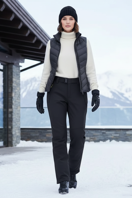 Pantalon De Ski Noir Stretch Imperméable Femme - Polyester