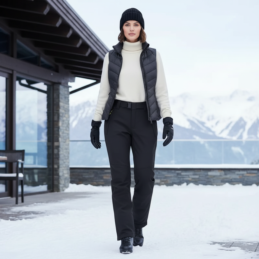Pantalon De Ski Noir Stretch Imperméable Femme - Polyester
