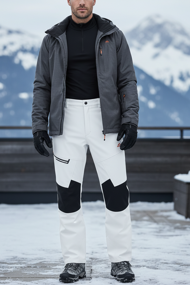 Pantalon De Ski Blanc Imperméable Renforcé Homme - Polyester