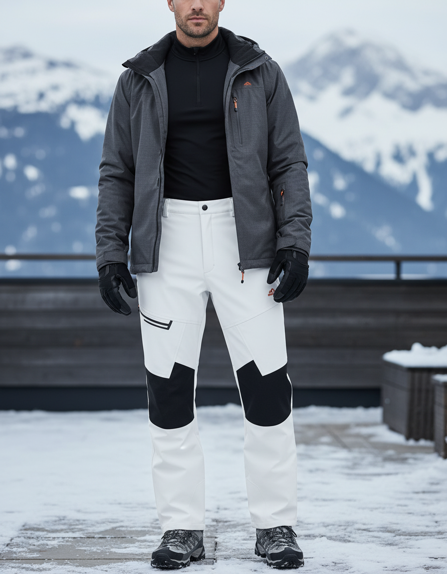 Pantalon De Ski Blanc Imperméable Renforcé Homme - Polyester