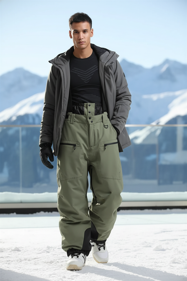 Pantalon De Ski Cargo Homme - Kaki Polyester