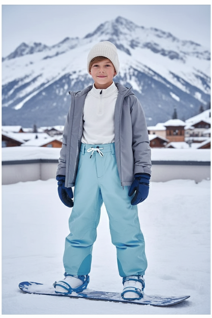 Pantalon De Ski Bleu Ciel Imperméable Enfant Hiver - Polyester