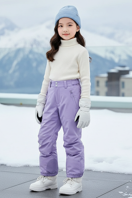 Pantalon De Ski Enfant Violet Imperméable Chaud Hiver - Polyester