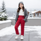 Pantalon De Ski Rouge Matelassé Taille Haute Enfant - Polyester