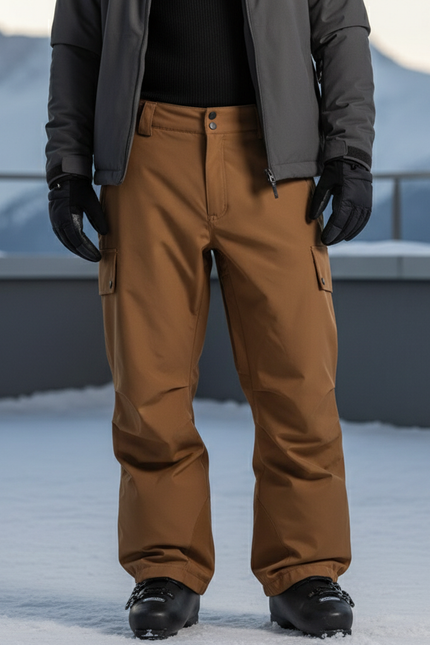 Pantalon De Ski Marron Ample Cargo Homme Hiver - Polyester