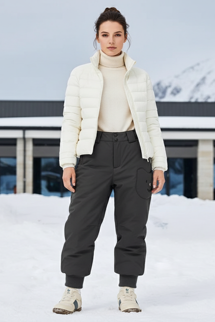 Pantalon De Ski Gris Foncé Ample Imperméable Enfant Hiver - Polyester
