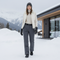 Pantalon De Ski Gris, Droit, Softshell, Imperméable, Femme - Polyester