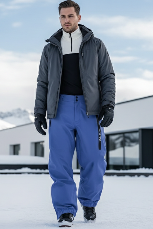 Pantalon De Ski Bleu Ample Imperméable Hiver Homme - Polyester