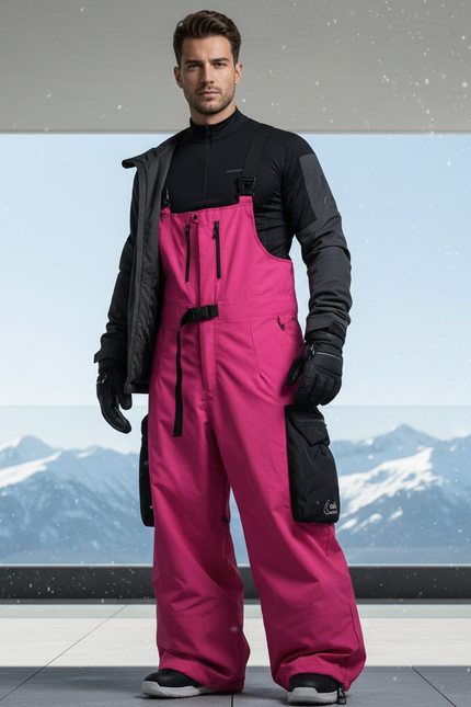 Pantalon De Ski Rose Salopette Imperméable Homme - Polyester