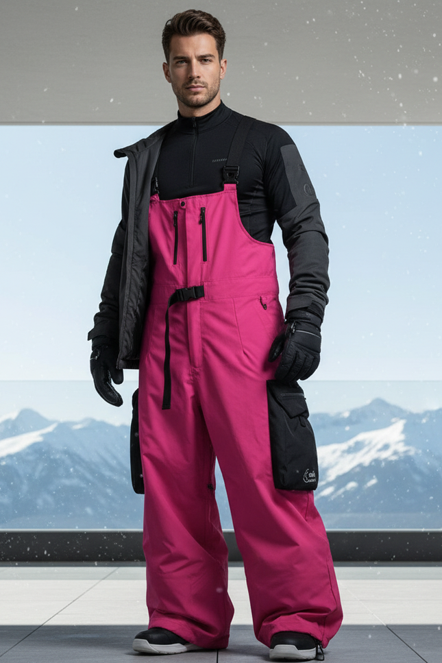 Pantalon De Ski Rose Salopette Imperméable Homme - Polyester