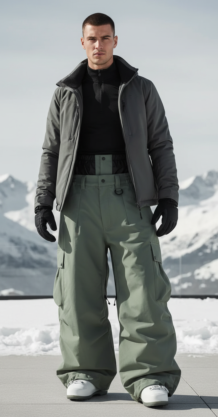 Pantalon De Ski Oversize - Kaki Polyester