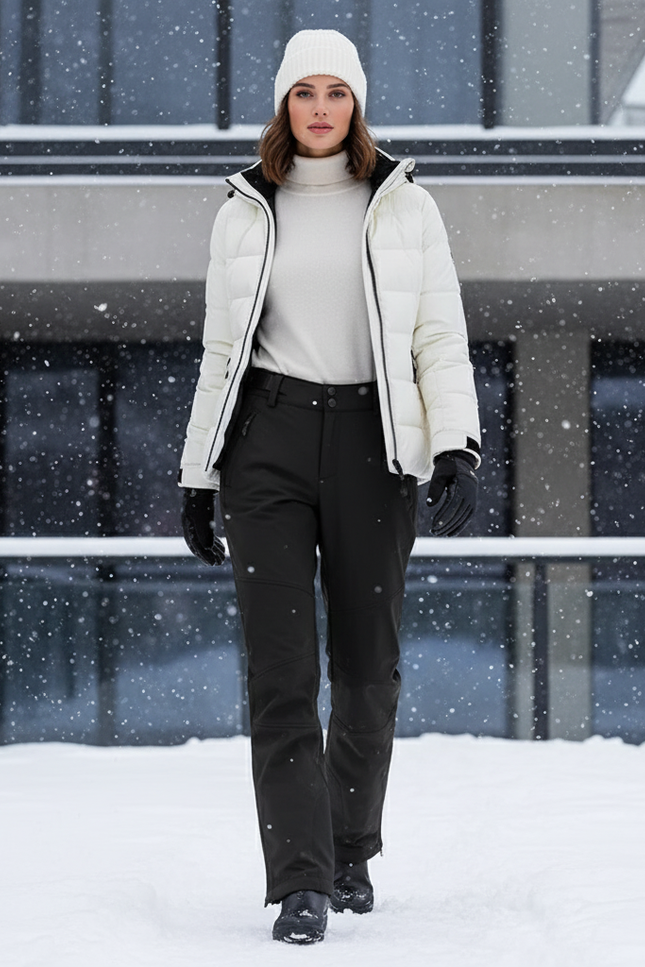 Pantalon De Ski Femme Noir Chaud Imperméable Hiver - Kaki Polyester