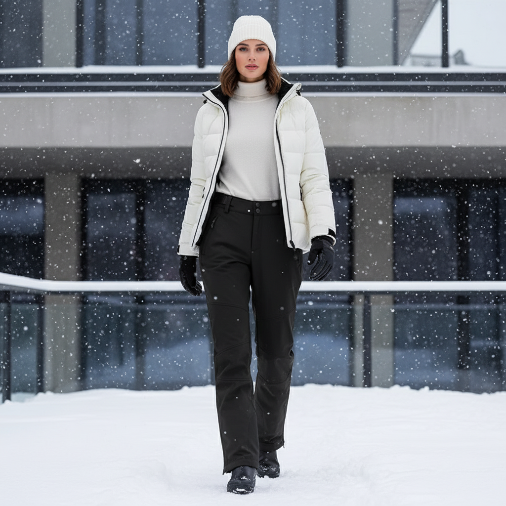 Pantalon De Ski Femme Noir Chaud Imperméable Hiver - Kaki Polyester