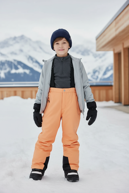 Pantalon De Ski Enfant Orange Imperméable Respirant Hiver - Polyester