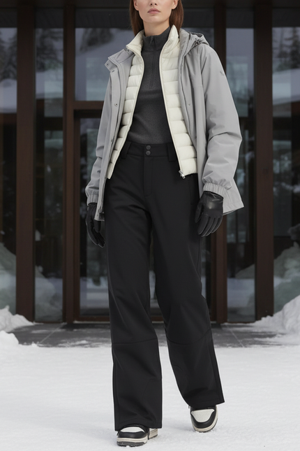 Pantalon De Ski Noir Ample Impermémeable Chaud Femme - Polyester