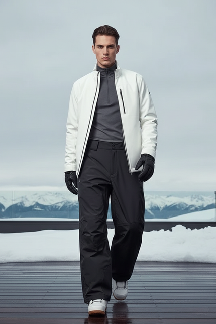 Pantalon De Ski Homme Noir Ample Imperméable Résistant - Polyester