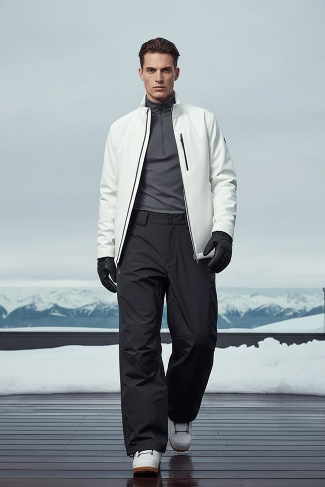 Pantalon De Ski Homme Noir Ample Imperméable Résistant - Polyester