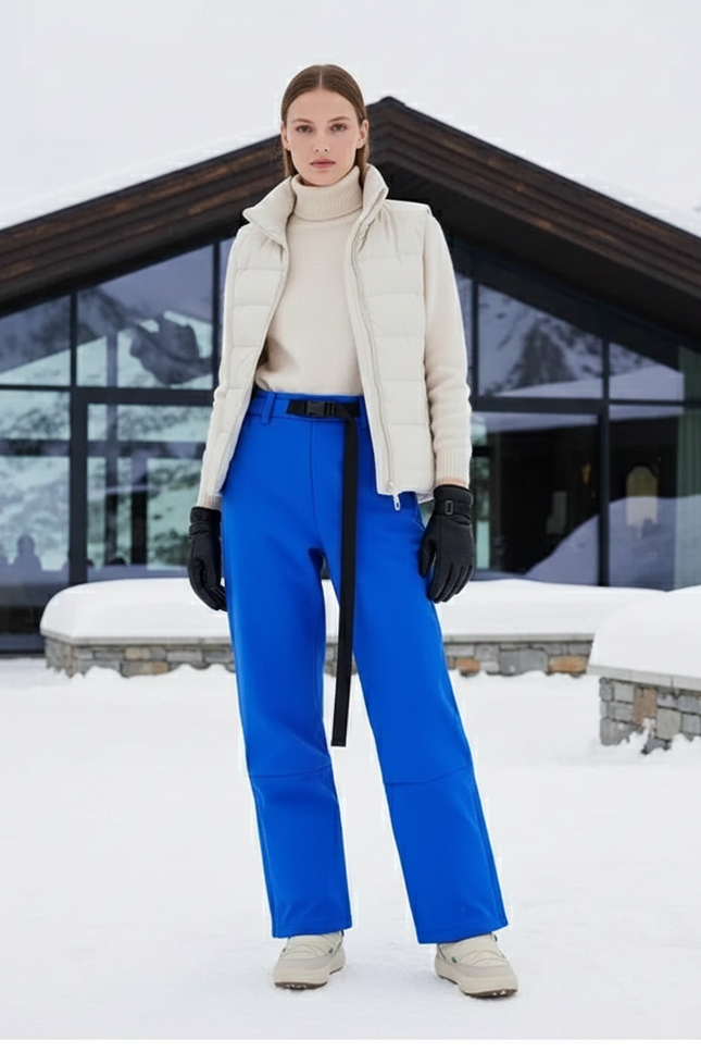 Pantalon De Ski Bleu Ample Femme Imperméable Chaud - Polyester