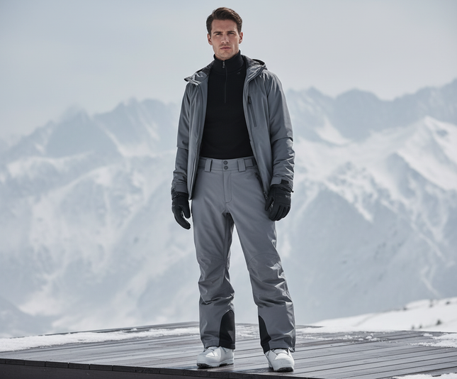 Pantalon De Ski Gris Ample Imperméable Résistant Homme - Polyester