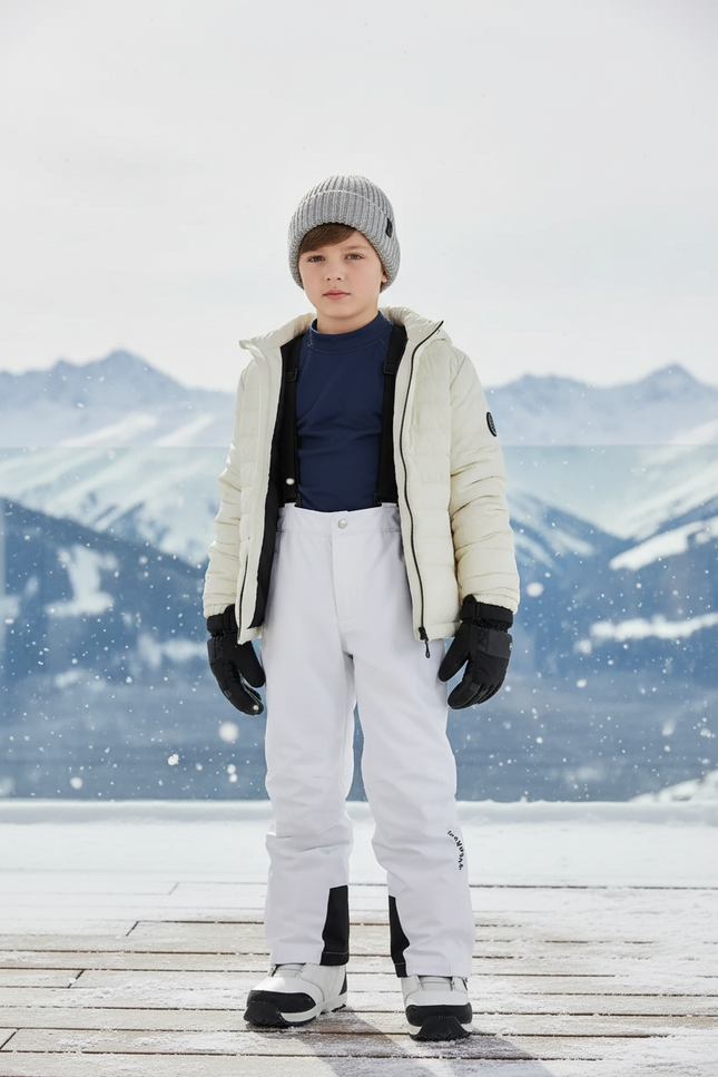 Pantalon De Ski Blanc Imperméable Enfant Respirant Hiver - Polyester