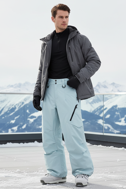 Pantalon De Ski Homme Baggy - Bleu Polyester