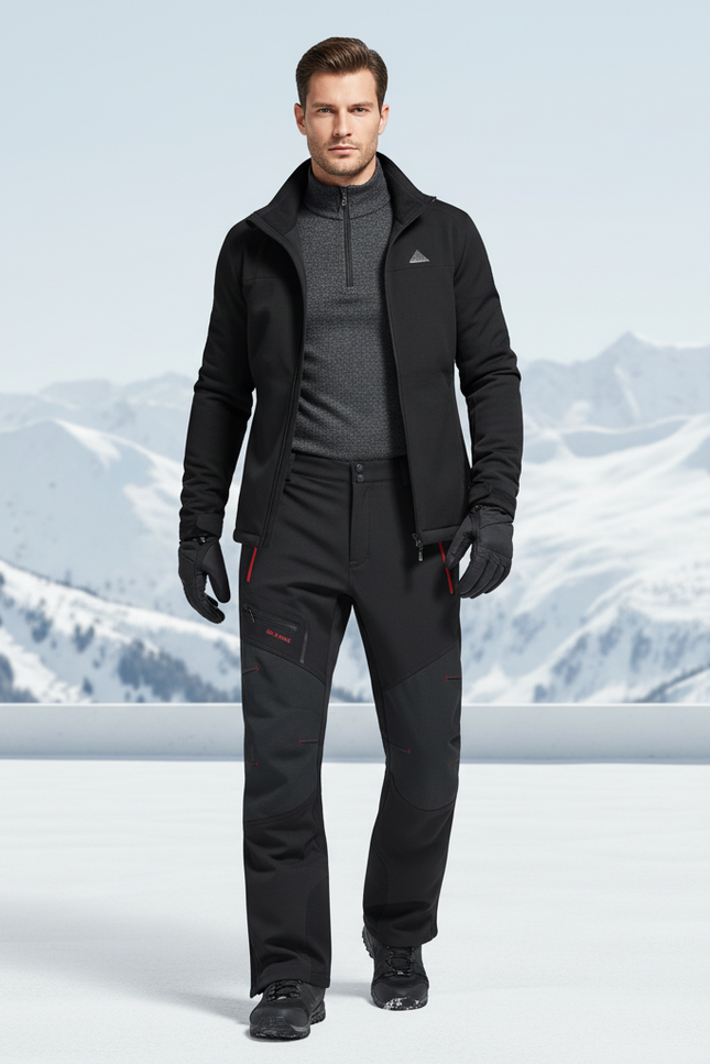 Pantalon Fuseau De Ski Homme - Noir Polyester