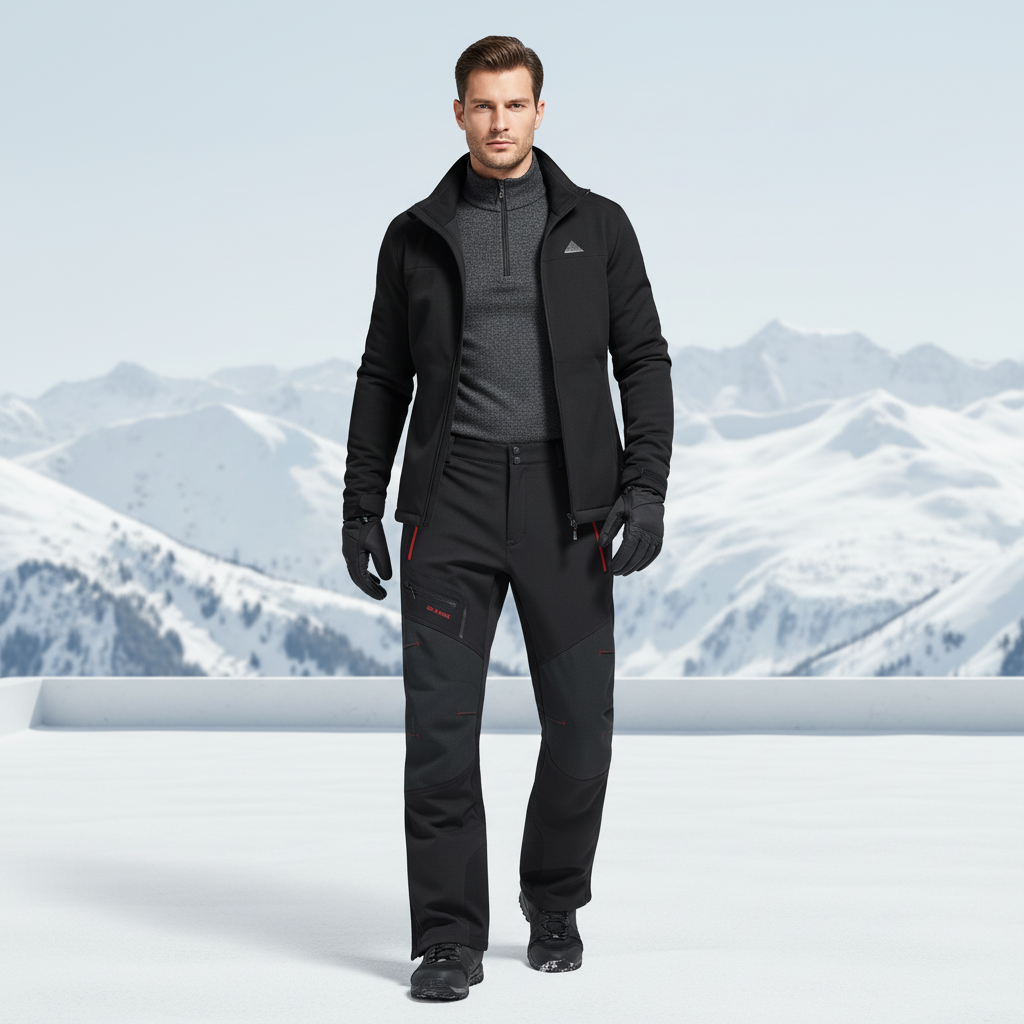 Pantalon Fuseau De Ski Homme - Noir Polyester