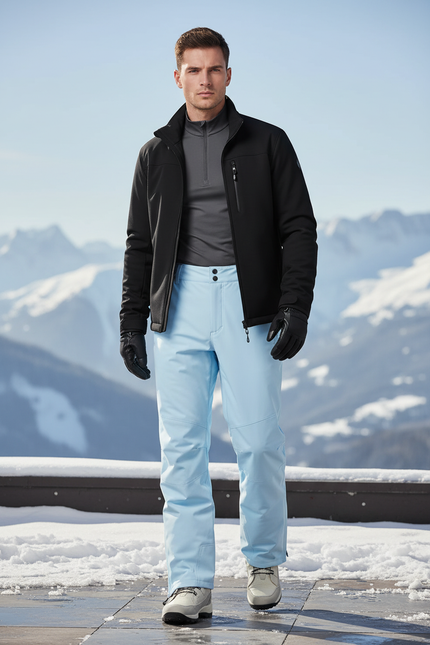 Pantalon De Ski Bleu Clair Imperméable Unisexe Neige - Polyester