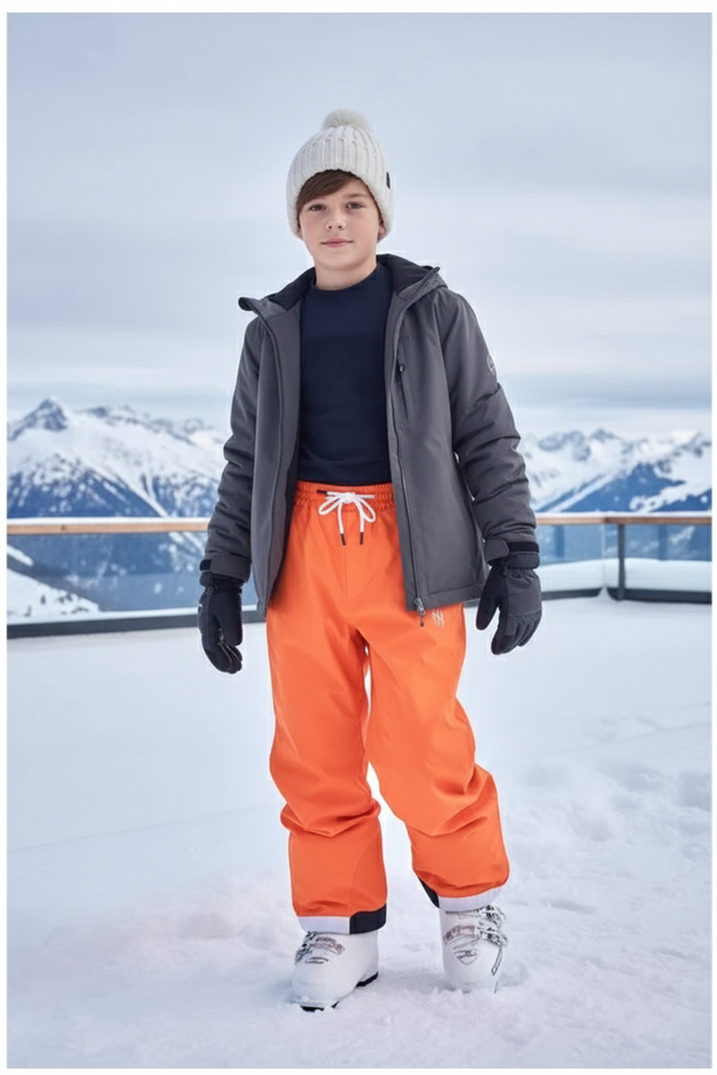 Pantalon De Ski Orange Ample Imperméable Enfant Hiver - Polyester