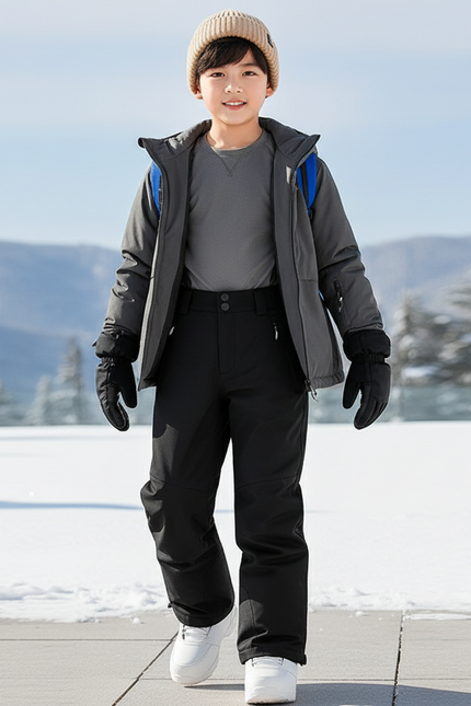 Pantalon De Ski Noir Imperméable Chaud Enfant - Polyester