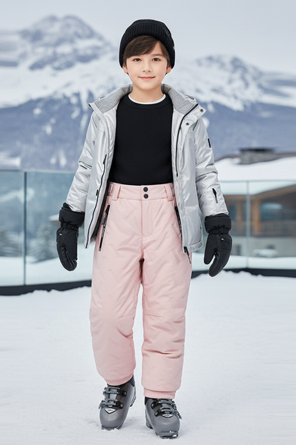 Pantalon De Ski Rose Enfant Imperméable Matelassé Chaud - Polyester