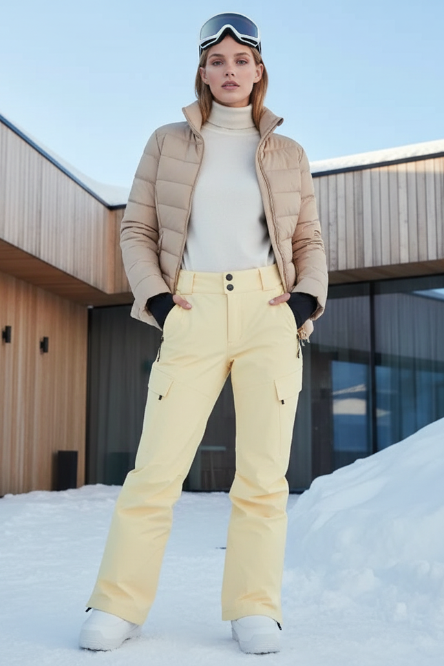 Pantalon De Ski Large Femme - Jaune Polyester