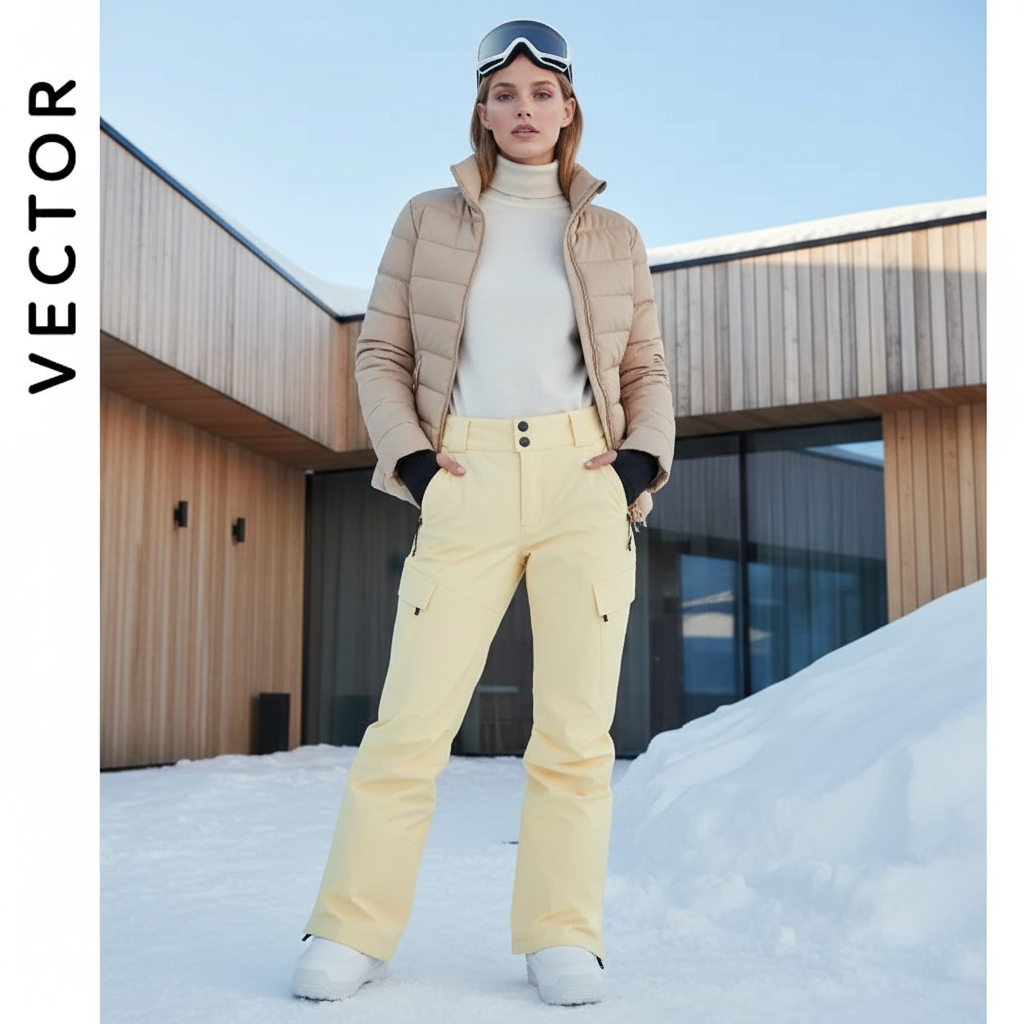 Pantalon De Ski Large Femme - Jaune Polyester