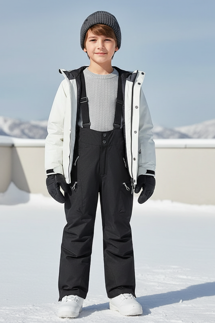 Pantalon De Ski Noir Imperméable Salopette Enfant Hiver - Polyester