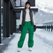 Pantalon De Ski Vert Cargo Imperméable Femme Hiver - Polyester