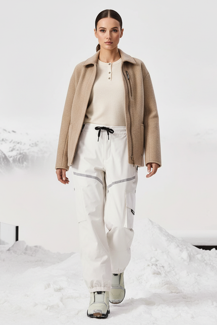 Pantalon De Ski Blanc Ample Étanche Hiver Femme - Polyester