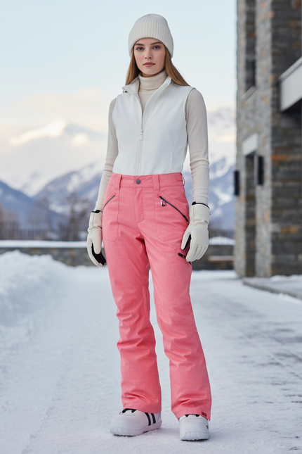Pantalon De Ski Rose Fuselé Imperméable Femme - Polyester