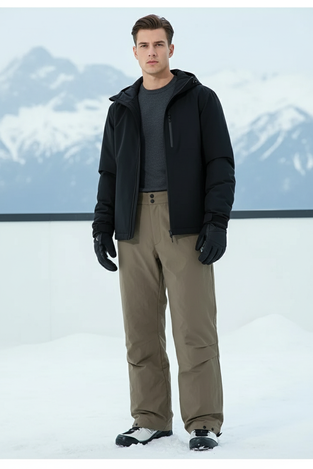Pantalon De Ski Homme Kaki Imperméable Épais Chaud - Polyester